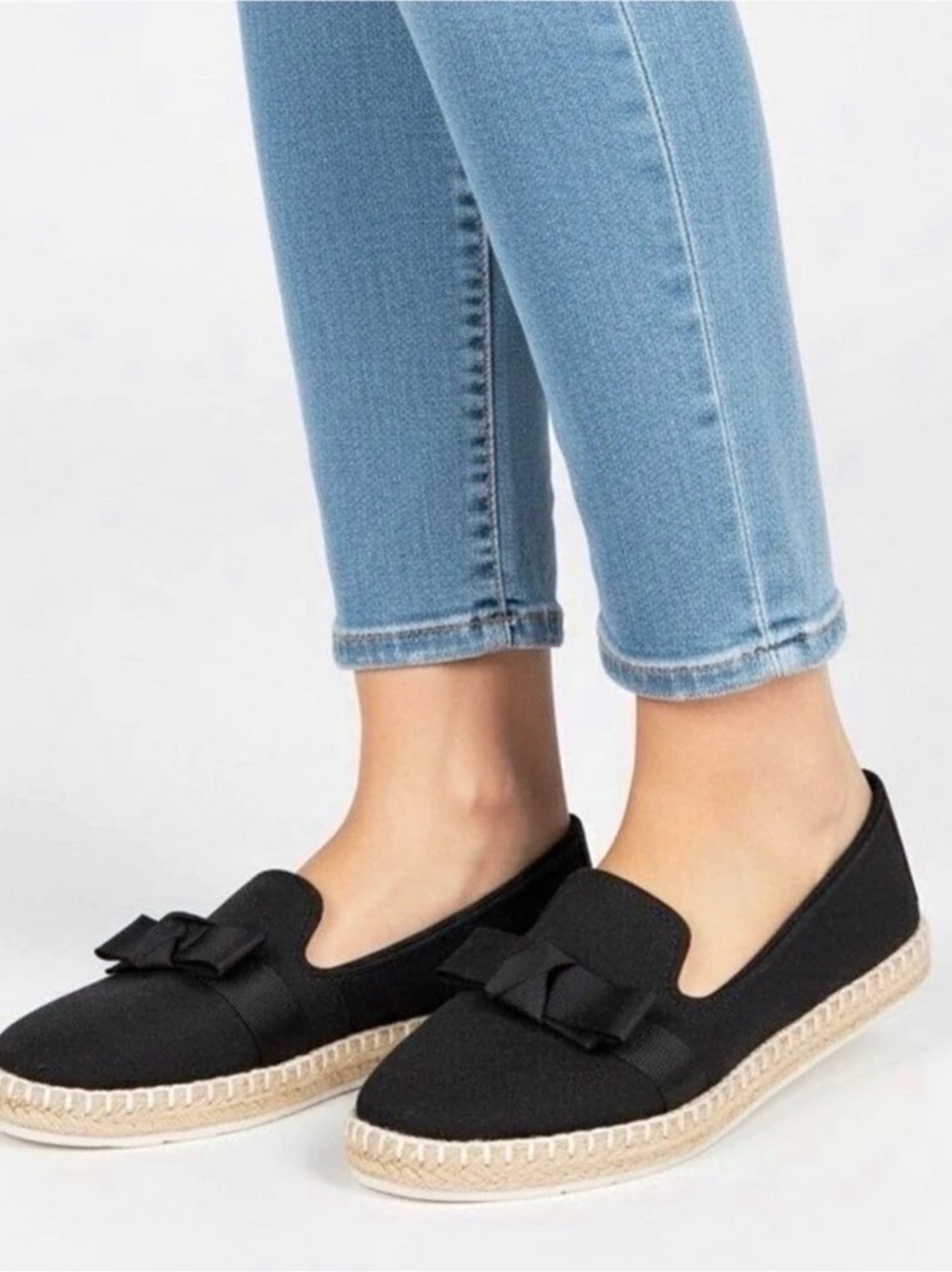 DVA Bow Espadrille Flats in Black